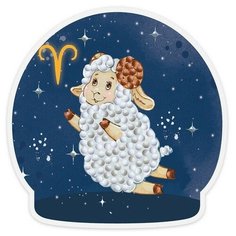 Алмазная мозаика магнит Знаки зодиака. Овен, картина стразами Фрея 9x9 см.