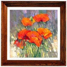 Алмазная мозаика Букет маков, картина стразами Color KIT 40x40 см.