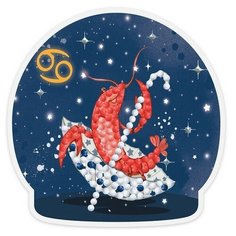 Алмазная мозаика магнит Знаки зодиака. Рак, картина стразами Фрея 9x9 см.