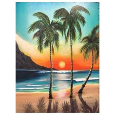 Картина по номерам Пальмы на закате, 15x20 см. Molly