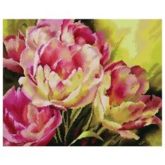 Алмазная мозаика Нежные тюльпаны, картина стразами PaintBoy 40x50 см.
