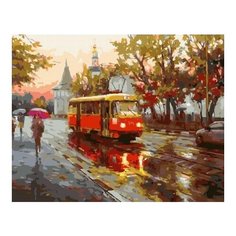 Картина по номерам Трамвай под дождем, 40x50 см. PaintBoy