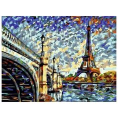 Картина по номерам Панорама Парижа, 30x40 см. Фрея
