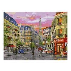 Картина по номерам Парижская улица, 30x40 см. Molly