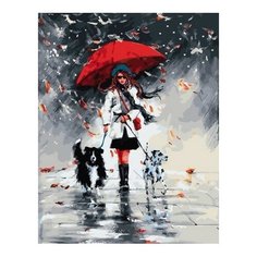 Картина по номерам Осенняя прогулка под дождем , 40x50 см. PaintBoy