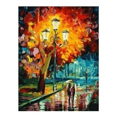 Картина по номерам Осенний парк и фонарь, 40x50 см. PaintBoy