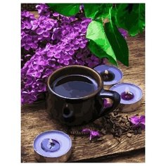 Картина по номерам Сирень и свечи, 40x50 см. PaintBoy