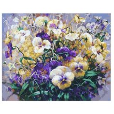 Картина по номерам Ноктюрн Анютины глазки, 40x50 см. Белоснежка