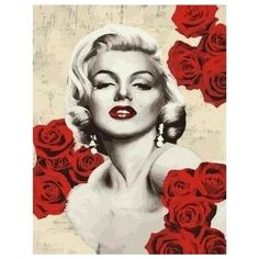 Картина по номерам Мэрилин и розы, 40x50 см. PaintBoy