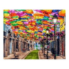 Картина по номерам Улица зонтиков, 40x50 см. Цветной
