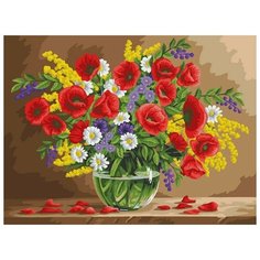 Картина по номерам Букет нежных маков, 40x50 см. Фрея