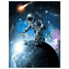 Картина по номерам Астронавт на луне, 40x50 см. PaintBoy