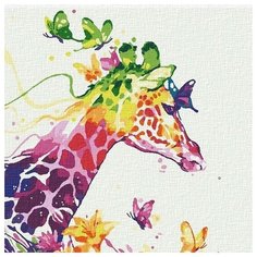 Картина по номерам Радужный жираф, 30x30 см. Molly