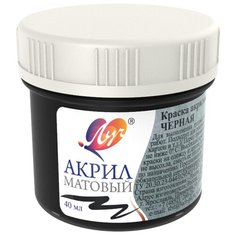 Луч Краска акриловая художественная матовая, 40 мл, 2 шт. черный