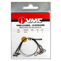 Поводок металлический VMC C907 вертлюг/карабин (1х19;20 см; 7 кг; ; ;3 шт)