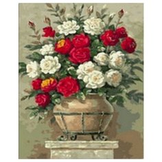 Картина по номерам Белые и красные розы, 40x50 см. PaintBoy