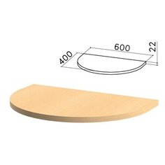 Стол приставной полукруг "Монолит", 600х400х750 мм, БЕЗ ОПОРЫ (640137), цвет бук бавария, ПМ37.1 640128