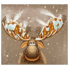 Алмазная мозаика Волшебный лось, картина стразами Фрея 40x45 см.