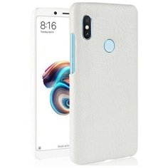 Чехол-накладка Mypads на Xiaomi Redmi Note 5 / Xiaomi Redmi Note 5 Pro тонкий задний бампер на пластиковой основе с отделкой под кожу крокодила белый