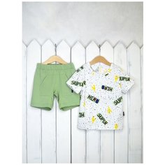 Комплект одежды Baby boom размер 104, белый/зеленый