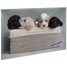 Юнландия Папка-конверт с кнопкой Щенки А4, 160 мкм серый