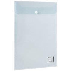 BRAUBERG Папка-конверт с кнопкой вертикальная А4, пластик бесцветный