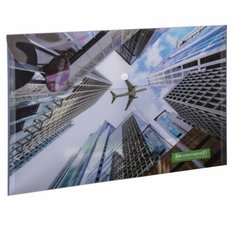 БизнесменЮ Папка-конверт с кнопкой А4, 160 мкм, пластик серый