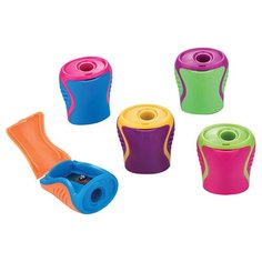 Точилка BRAUBERG "Mix", с контейнером, пластиковая, корпус ассорти, 228448