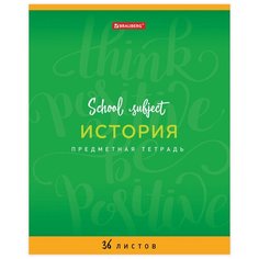 BRAUBERG Тетрадь Палитра знаний История, 403504, клетка, 36 л., зелeный
