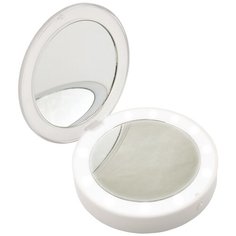 Зеркало косметическое карманное Uniel ULK-F70 с подсветкой белый