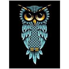 Картина на исскуственном холсте Woozzee Сова черная PKA-060-283817