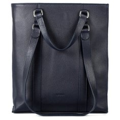 Сумка тоут Afina, натуральная кожа, синий