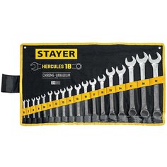 Набор гаечных ключей STAYER 27081-H18, 18 предм., черный