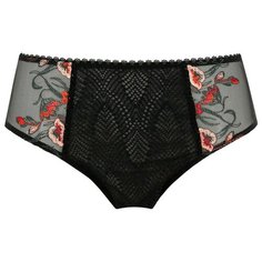 Empreinte Трусы слипы Ashley высокой посадки с цветочной вышивкой, размер 46, черный