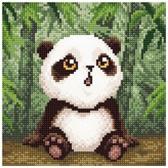 Алмазная мозаика "Малыш-панда", 20x20 см Brilliart