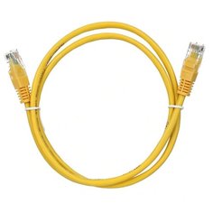Патч-корд литой AOPEN UTP категория 5 е, желтый, 1 м.