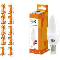 Лампа светодиодная IEK ECO C35 свеча 5Вт 230В 3000К E14,10 шт.