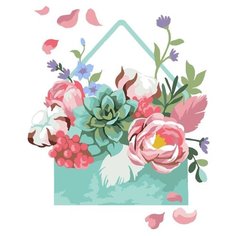 Картина по номерам "Цветы в конверте", 30x40 см ФРЕЯ