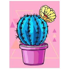 Картина по номерам Фрея "Цветущий кактус", 30x40 см