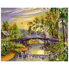 Картина по номерам Paintboy "Домик у реки 2", 40x50 см