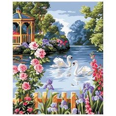 Картина по номерам Paintboy "Лебеди на пруду 2", 40x50 см
