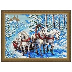 Алмазная вышивка Арт Соло "Тройка Лошадей", 41x28,5 Art Solo