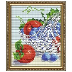 Алмазная вышивка Арт Соло "В хрустале. Яблоки и виноград. Диптих 1", 24,6x20 Art Solo