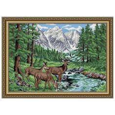 Алмазная вышивка Арт Соло "Олени на водопое", 41x28,5 Art Solo