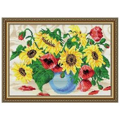 Алмазная вышивка Арт Соло "Подсолнухи с маками", 41x28,5 Art Solo