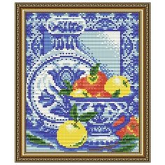 Алмазная вышивка Арт Соло "Гжель. Яблоки", 24,6x20 Art Solo