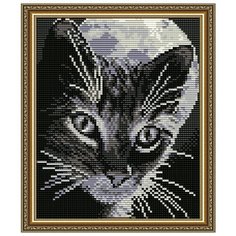 Алмазная вышивка Арт Соло "Кот под луной", 24,6x20 Art Solo