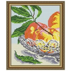 Алмазная вышивка Арт Соло "В хрустале. Персики. Диптих 1", 24,6x20 Art Solo