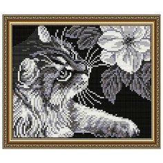 Алмазная вышивка Арт Соло "Кот с магнолией", 24,6x20 Art Solo
