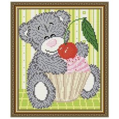 Алмазная вышивка Арт Соло "Мишка с кексом", 24,6x20 Art Solo